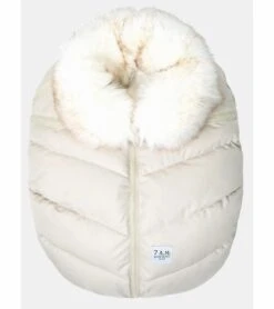 7 A.M. Enfant Car Seat Cocoon Tundra - Heather Beige / White Faux Fur