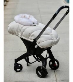 7 A.M. Enfant Car Seat Cocoon Tundra - Heather Beige / White Faux Fur -Stroller Promotion Store 7 a m enfant car seat cocoon tundra heather beige white faux fur 158
