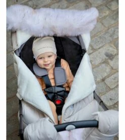 7 A.M. Enfant Car Seat Cocoon Tundra - Heather Beige / White Faux Fur -Stroller Promotion Store 7 a m enfant car seat cocoon tundra heather beige white faux fur 159