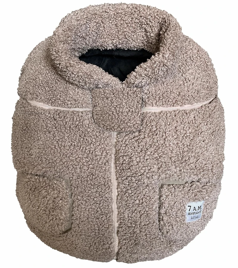7 A.M. Enfant Cocoon Car Seat Cover - Teddy - Oatmeal Teddy 3 7 A.M. Enfant Cocoon Car Seat Cover - Teddy - Oatmeal Teddy