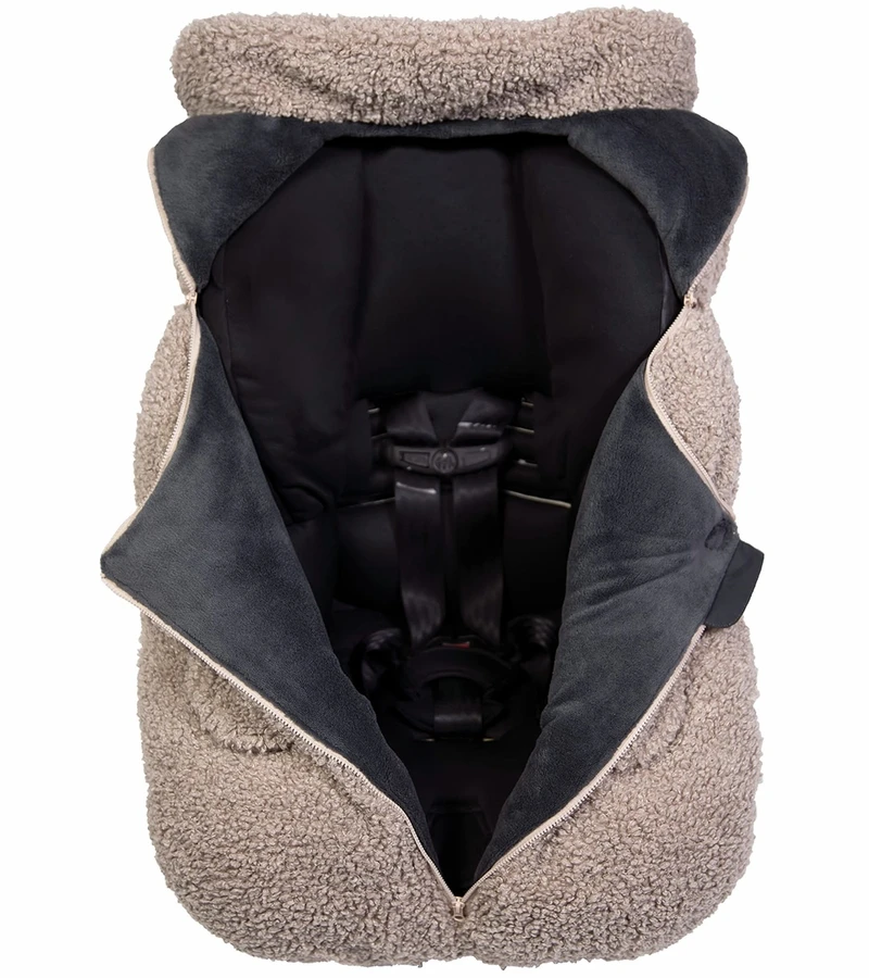 7 A.M. Enfant Cocoon Car Seat Cover - Teddy - Oatmeal Teddy 6 7 A.M. Enfant Cocoon Car Seat Cover - Teddy - Oatmeal Teddy - Image 4