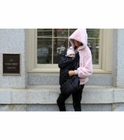 7 A.M. Enfant K-Poncho Baby Carrier Cover - Black Plush -Stroller Promotion Store 7 a m enfant k poncho baby carrier cover black plush 165