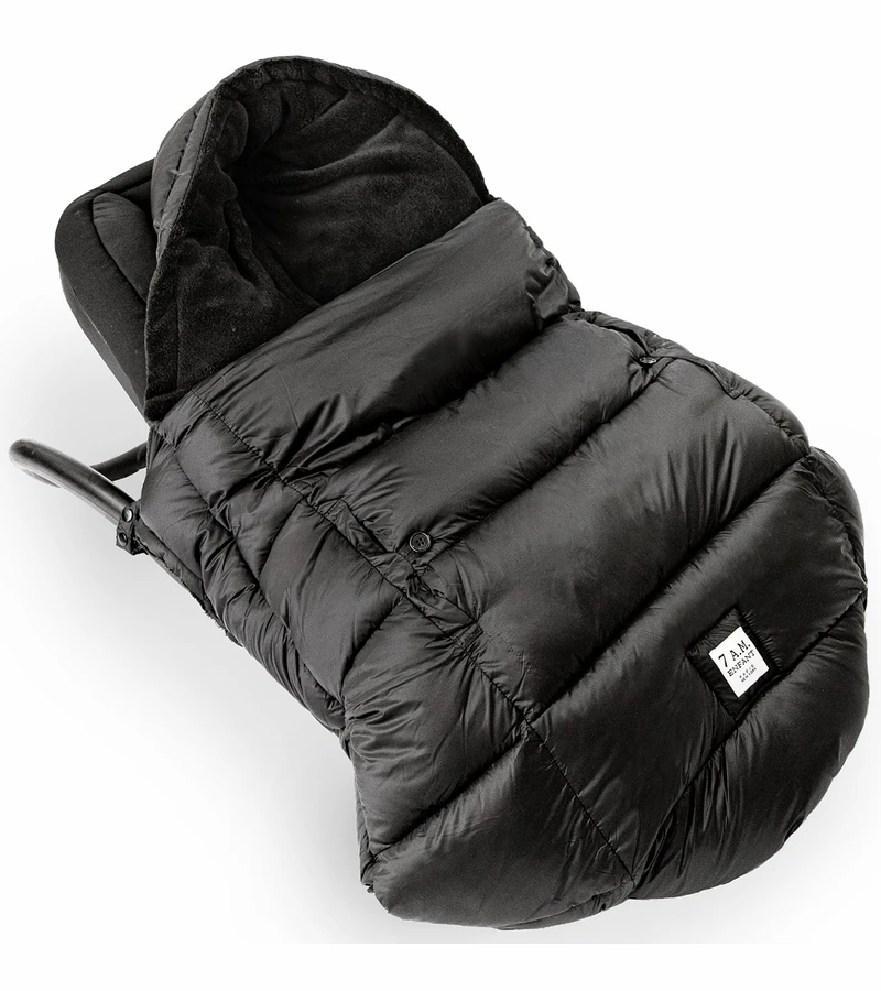 7 A.M. Enfant K Poncho Carrier Cover Heavyweight - Black (0-3T) 4 7 A.M. Enfant K Poncho Carrier Cover Heavyweight - Black (0-3T) - Image 2