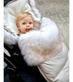 7 A.M. Enfant Plushpod Footmuff - Tundra Heather Beige / White Faux Fur (0-18m) -Stroller Promotion Store 7 a m enfant plushpod footmuff tundra heather beige white faux fur 0 18m 145