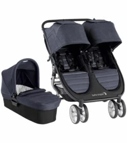 Baby Jogger City Mini 2 Double Stroller + Pram Bundle - Carbon