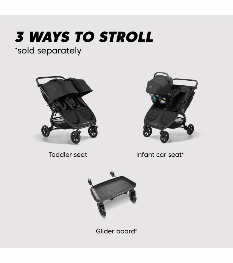 Baby Jogger City Mini GT2 Side By Side Double Stroller, All-Terrain Package - Jet 7 Baby Jogger City Mini GT2 Side By Side Double Stroller, All-Terrain Package - Jet - Image 5