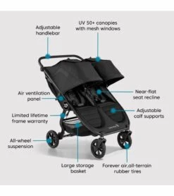 Baby Jogger City Mini GT2 Side By Side Double Stroller, All-Terrain Package - Jet 14 Baby Jogger City Mini GT2 Side By Side Double Stroller, All-Terrain Package - Jet -Stroller Promotion Store baby jogger city mini gt2 side by side double stroller all terrain package jet 17