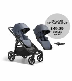 Baby Jogger City Select 2 Double Stroller Bundle - Peacoat Blue