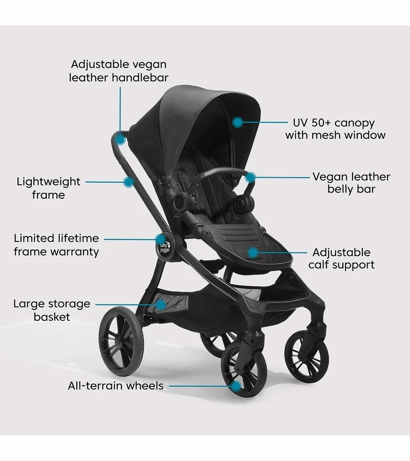 Baby Jogger City Sights + City GO 2 Travel System Bundle - Rich Black / Slate 6 Baby Jogger City Sights + City GO 2 Travel System Bundle - Rich Black / Slate - Image 4