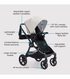 Baby Jogger City Sights Stroller + Accessory Bundle - Frosted Ivory -Stroller Promotion Store baby jogger city sights stroller accessory bundle frosted ivory 151