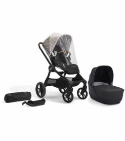 Baby Jogger City Sights Stroller + Pram + Accessory Bundle - Frosted Ivory / Rich Black