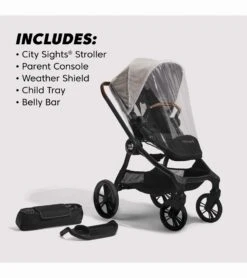 Baby Jogger City Sights Stroller + Pram + Accessory Bundle - Frosted Ivory / Rich Black -Stroller Promotion Store baby jogger city sights stroller pram accessory bundle frosted ivory rich black 172