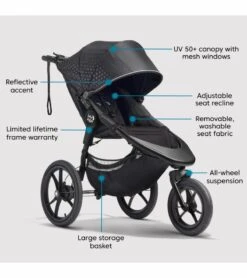 Baby Jogger Summit X3 Single Jogging Stroller - Midnight Black -Stroller Promotion Store baby jogger summit x3 single jogging stroller midnight black 11