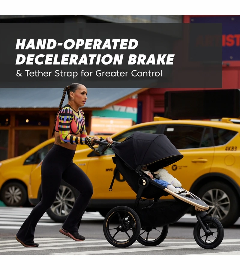 Baby Jogger X Robin Arzon Summit X3 Jogging Stroller + Deluxe Pram Bundle - City Royalty / Lunar Black 6 Baby Jogger X Robin Arzon Summit X3 Jogging Stroller + Deluxe Pram Bundle - City Royalty / Lunar Black - Image 4