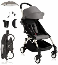 Babyzen 2019 YOYO+ 6+ Compact Stroller Bundle - White / Grey