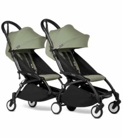 Babyzen YOYO Connect Double Stroller 6+ / 6+ Bundle - Black / Olive
