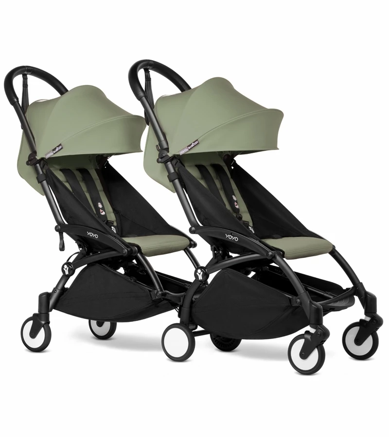 Babyzen YOYO Connect Double Stroller 6+ / 6+ Bundle - Black / Olive 3 Babyzen YOYO Connect Double Stroller 6+ / 6+ Bundle - Black / Olive