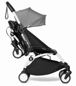Babyzen YOYO Connect Double Stroller 6+ / 6+ Bundle - White / Olive -Stroller Promotion Store babyzen yoyo connect double stroller bassinet bassinet bundle white olive 54
