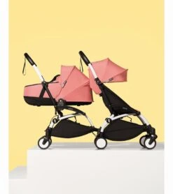 Babyzen YOYO Connect Double Stroller 6+ / 6+ Bundle - White / Olive -Stroller Promotion Store babyzen yoyo connect double stroller bassinet bassinet bundle white olive 55