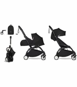 Babyzen YOYO2 Ultra Compact Complete 0+/6+ Stroller & Rolling Bag Bundle - Black/Black