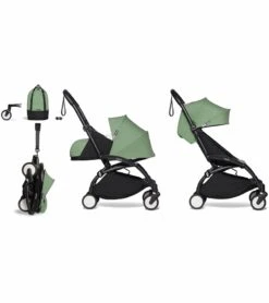 Babyzen YOYO2 Ultra Compact Complete 0+/6+ Stroller & Rolling Bag Bundle - Black/Peppermint