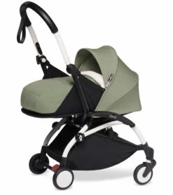 Babyzen YOYO2 Ultra Compact Complete 0+/6+ Stroller - White / Olive -Stroller Promotion Store babyzen yoyo2 ultra compact complete 0 6 stroller white olive 183