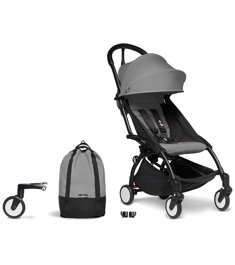 Babyzen YOYO2 Ultra Compact Complete 6+ Stroller & Rolling Bag Bundle - Black/Grey 3 Babyzen YOYO2 Ultra Compact Complete 6+ Stroller & Rolling Bag Bundle - Black/Grey