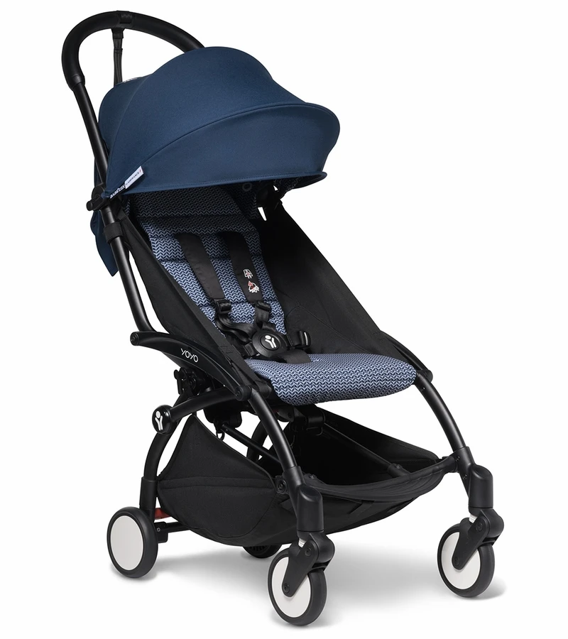 Babyzen YOYO2 Ultra Compact Complete 6+ Stroller With Bassinet - Black/Air France Blue 4 Babyzen YOYO2 Ultra Compact Complete 6+ Stroller With Bassinet - Black/Air France Blue - Image 2