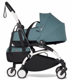 Babyzen YOYO2 Ultra Compact Complete 6+ Stroller With Bassinet & Rolling Bag Bundle - White/Aqua -Stroller Promotion Store babyzen yoyo2 ultra compact complete 6 stroller with bassinet rolling bag bundle white aqua 82