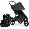 BOB Alterrain Jogging Stroller + Britax B-Safe Ultra Gen1 Infant Car Seat Travel System Bundle - Melange Black/StayClean Gray