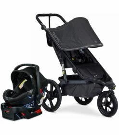 BOB Alterrain Jogging Stroller + Britax B-Safe Ultra Gen1 Infant Car Seat Travel System Bundle - Melange Black/StayClean Gray