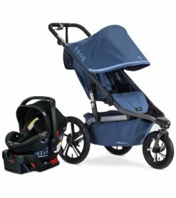 BOB Alterrain Pro Single Jogging Stroller + Britax B-Safe Ultra Gen1 Infant Car Seat Travel System Bundle - Blue/StayClean Gray