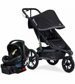 BOB Alterrain Pro Single Jogging Stroller + Britax B-Safe Ultra Gen1 Infant Car Seat Travel System Bundle - Lunar/StayClean Gray
