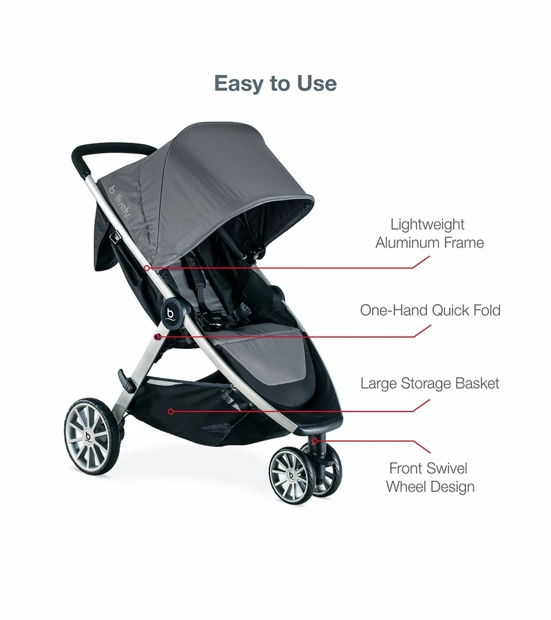 Britax B-Lively & B-Safe Gen2 FlexFit Travel System - Fog (SafeWash) 5 Britax B-Lively & B-Safe Gen2 FlexFit Travel System - Fog (SafeWash) - Image 3