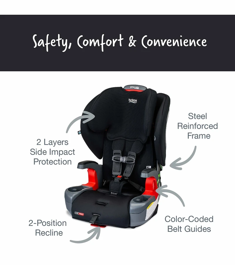 Britax Grow With You ClickTight Harness Booster Car Seat - Black Contour 5 Britax Grow With You ClickTight Harness Booster Car Seat - Black Contour - Image 3