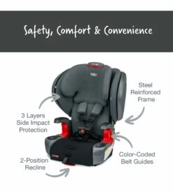 Britax Grow With You ClickTight Plus Harness Booster Car Seat - Black Ombre -Stroller Promotion Store britax grow with you clicktight plus harness booster car seat black ombre 77