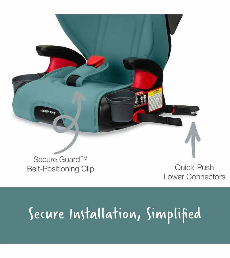 Britax Highpoint 2-Stage Belt Positioning Booster Car Seat - Green Ombre 7 Britax Highpoint 2-Stage Belt Positioning Booster Car Seat - Green Ombre - Image 5