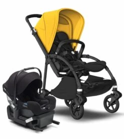 Bugaboo Bee6 + Turtle One Travel System - Black/Black/Lemon Yellow/Black