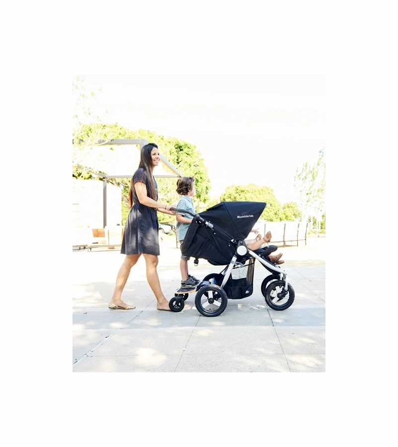 Bumbleride 2017 Indie Twin Stroller - Silver Black 4 Bumbleride 2017 Indie Twin Stroller - Silver Black - Image 2