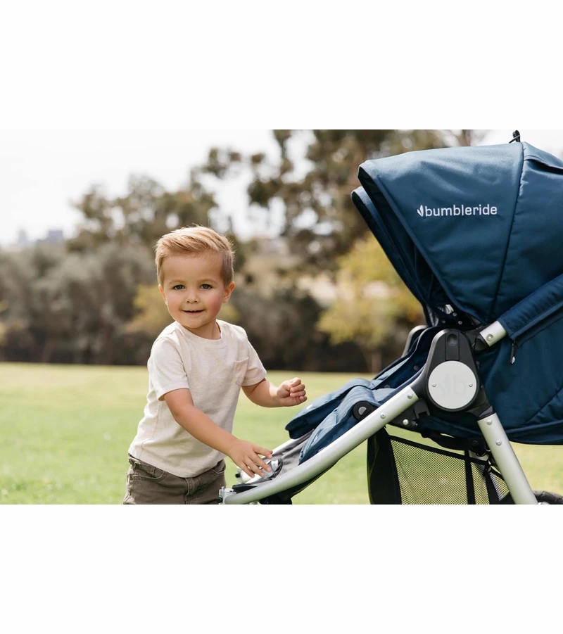 Bumbleride 2019 Indie Twin Side By Side Double Stroller - Dawn Grey Mint 4 Bumbleride 2019 Indie Twin Side By Side Double Stroller - Dawn Grey Mint - Image 2