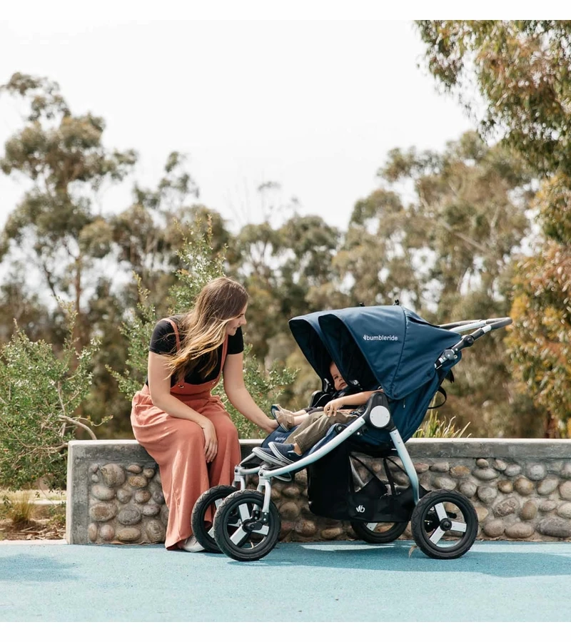 Bumbleride 2019 Indie Twin Side By Side Double Stroller - Dawn Grey Mint 7 Bumbleride 2019 Indie Twin Side By Side Double Stroller - Dawn Grey Mint - Image 5