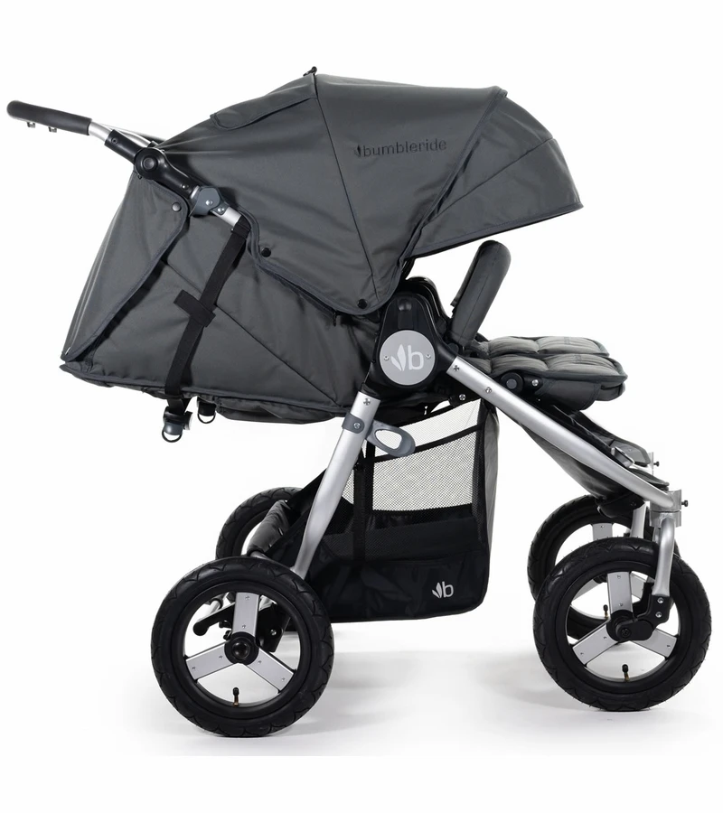 Bumbleride Indie Twin Side By Side Double Stroller - Dawn Grey 4 Bumbleride Indie Twin Side By Side Double Stroller - Dawn Grey - Image 2
