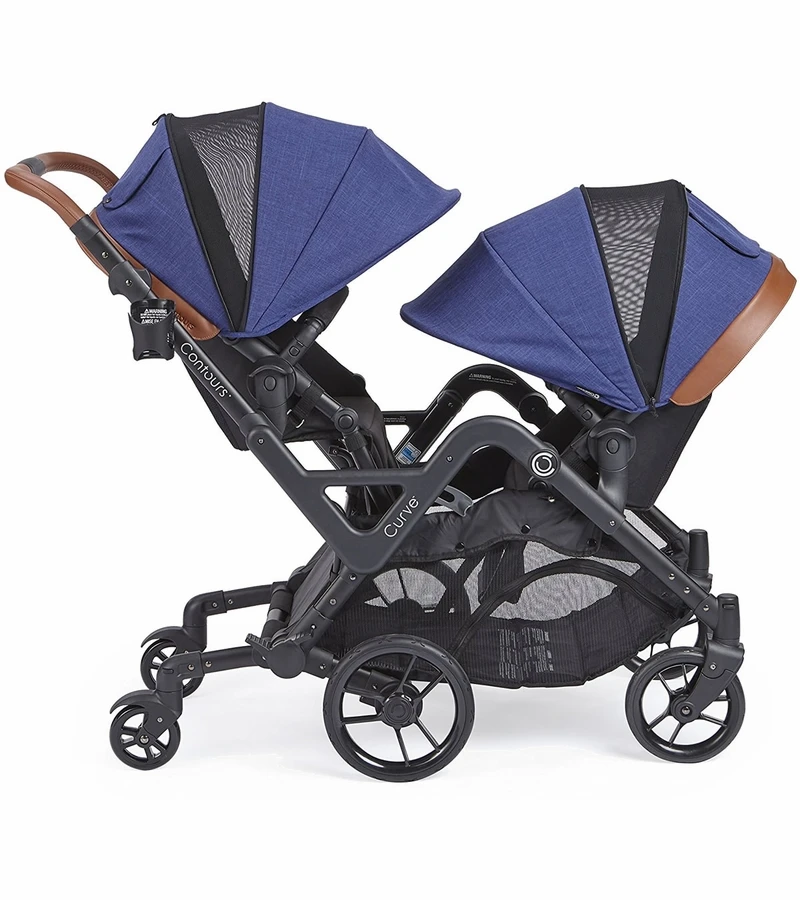 Contours Curve Double Stroller - Indigo Blue 4 Contours Curve Double Stroller - Indigo Blue - Image 2