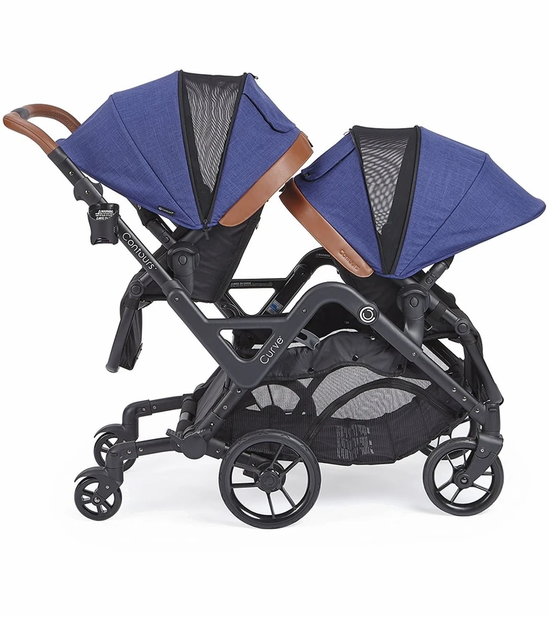Contours Curve Double Stroller - Indigo Blue 5 Contours Curve Double Stroller - Indigo Blue - Image 3