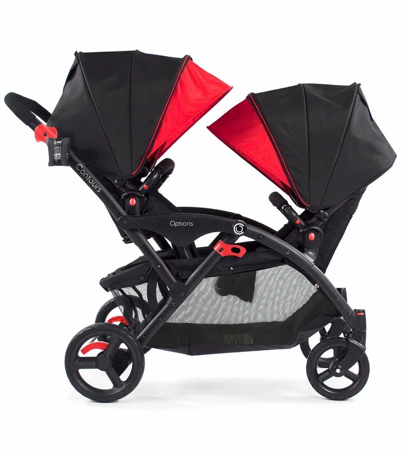 Contours Options Tandem Stroller - Red Velvet 4 Contours Options Tandem Stroller - Red Velvet - Image 2