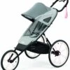 Cybex AVI Jogging Stroller Bundle - Black/Pink Frame + Medal Grey Seat Pack