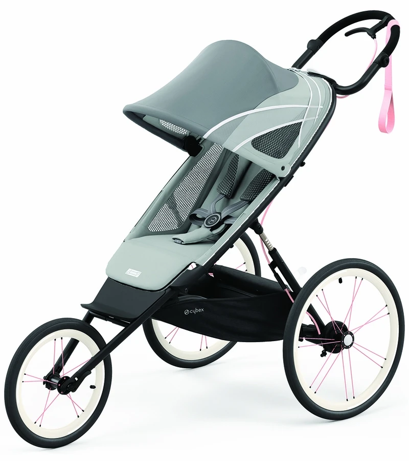 Cybex AVI Jogging Stroller Bundle - Black/Pink Frame + Medal Grey Seat Pack 3 Cybex AVI Jogging Stroller Bundle - Black/Pink Frame + Medal Grey Seat Pack