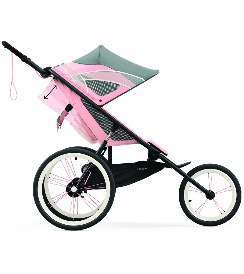 Cybex AVI Jogging Stroller Bundle - Black/Pink Frame + Medal Grey Seat Pack 5 Cybex AVI Jogging Stroller Bundle - Black/Pink Frame + Medal Grey Seat Pack - Image 3