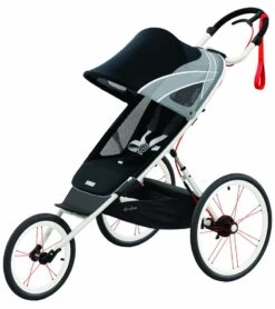 Cybex AVI Jogging Stroller Bundle - Cream/Orange Frame + All Black Seat Pack