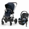 Cybex Balios S Lux 2 Stroller + Aton 2 SensorSafe Travel System Bundle - Silver Frame / Ocean Blue / Lavastone Black -Stroller Promotion Store cybex balios s lux 2 stroller aton 2 sensorsafe travel system bundle silver frame ocean blue lavastone black 53